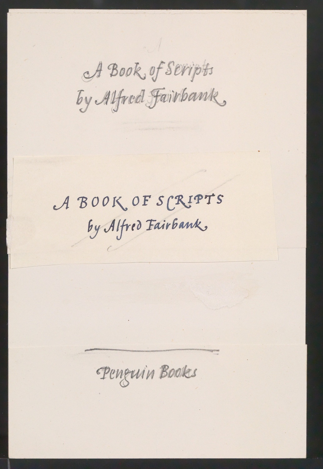 Entwürfe für das Titelblatt von A Book of Scripts — Blatt 7