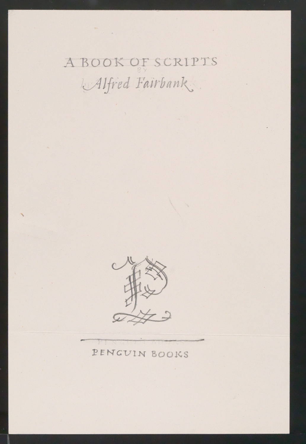 Entwürfe für das Titelblatt von A Book of Scripts — Blatt 9