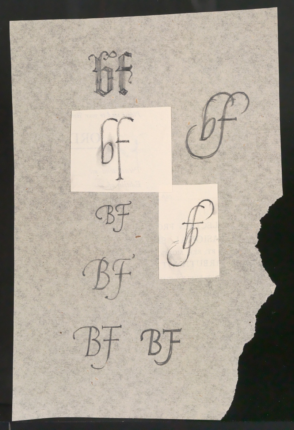 Typografische Entwürfe von unbekannten Buchtsabenkürzeln — Blatt 5
