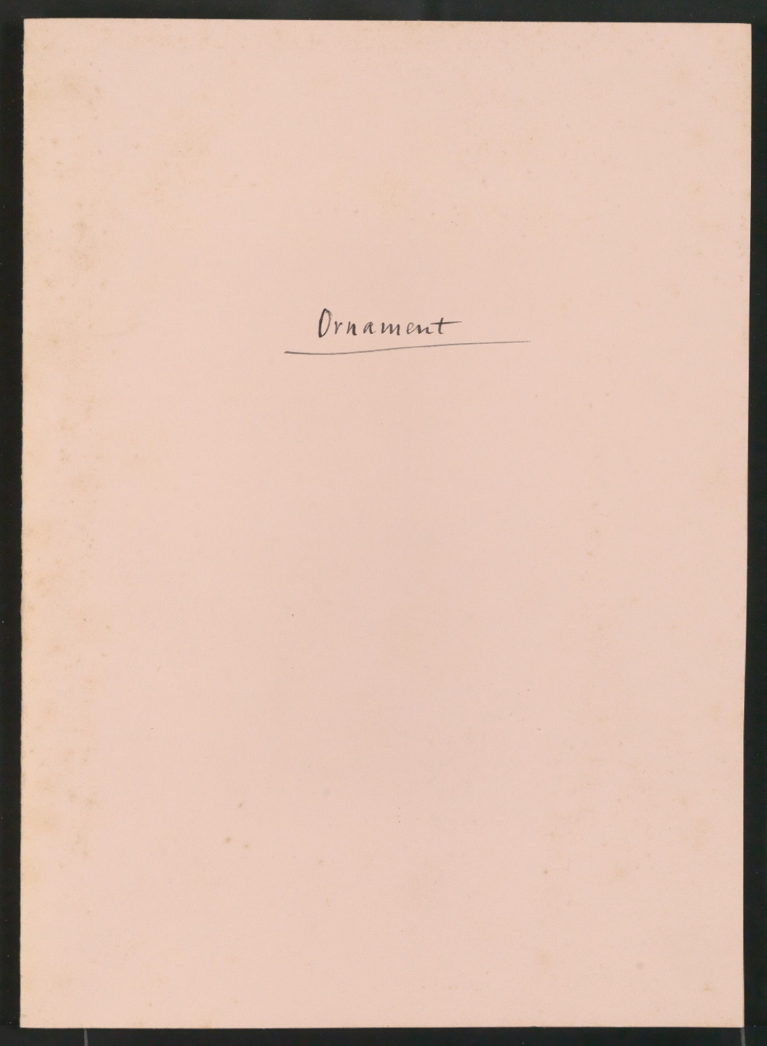 Konvolut Arbeitsmaterialien Ornamente — Blatt 1