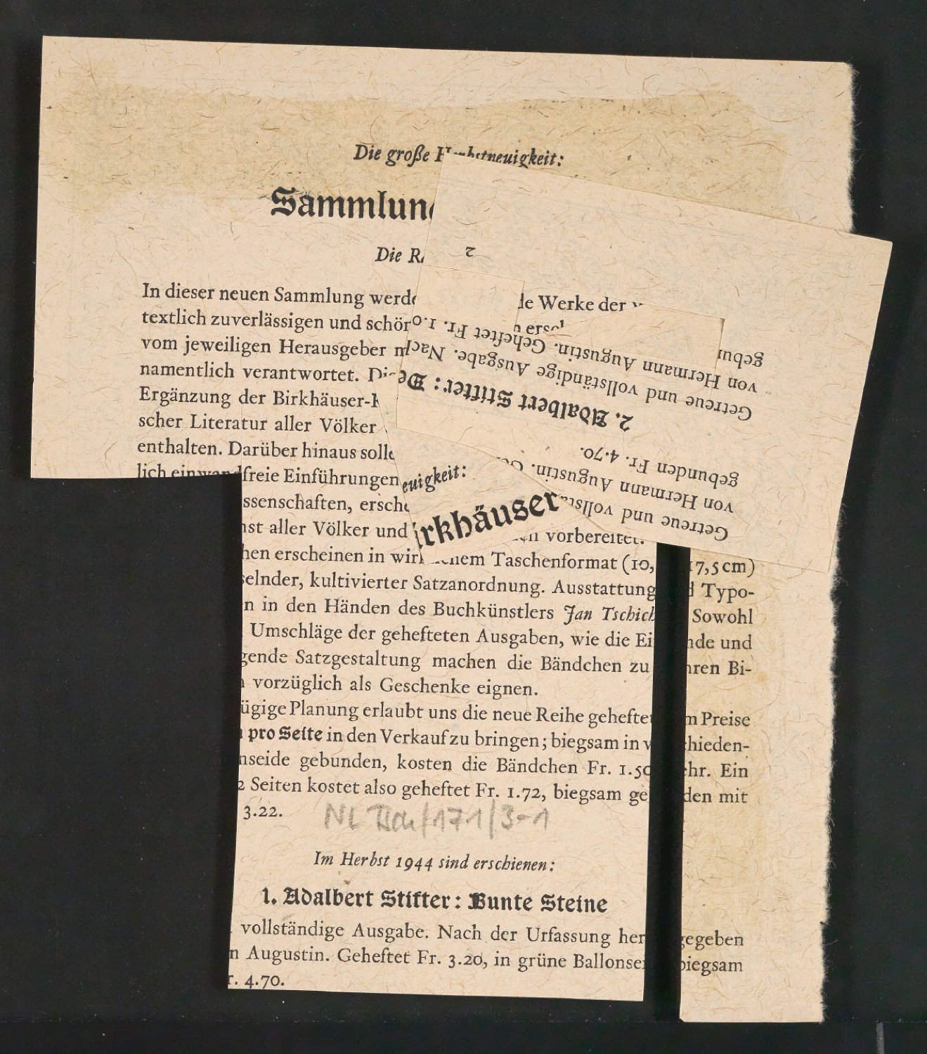 Konvolut Arbeitsmaterialien Ornamente — Blatt 6