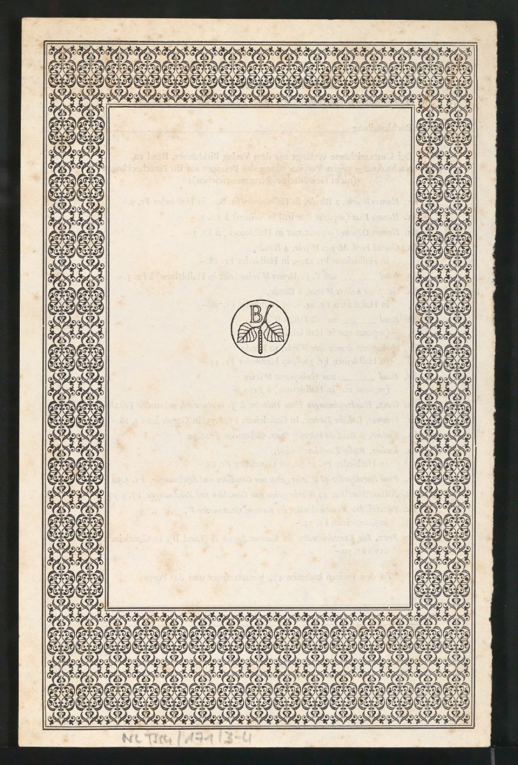 Konvolut Arbeitsmaterialien Ornamente — Blatt 11