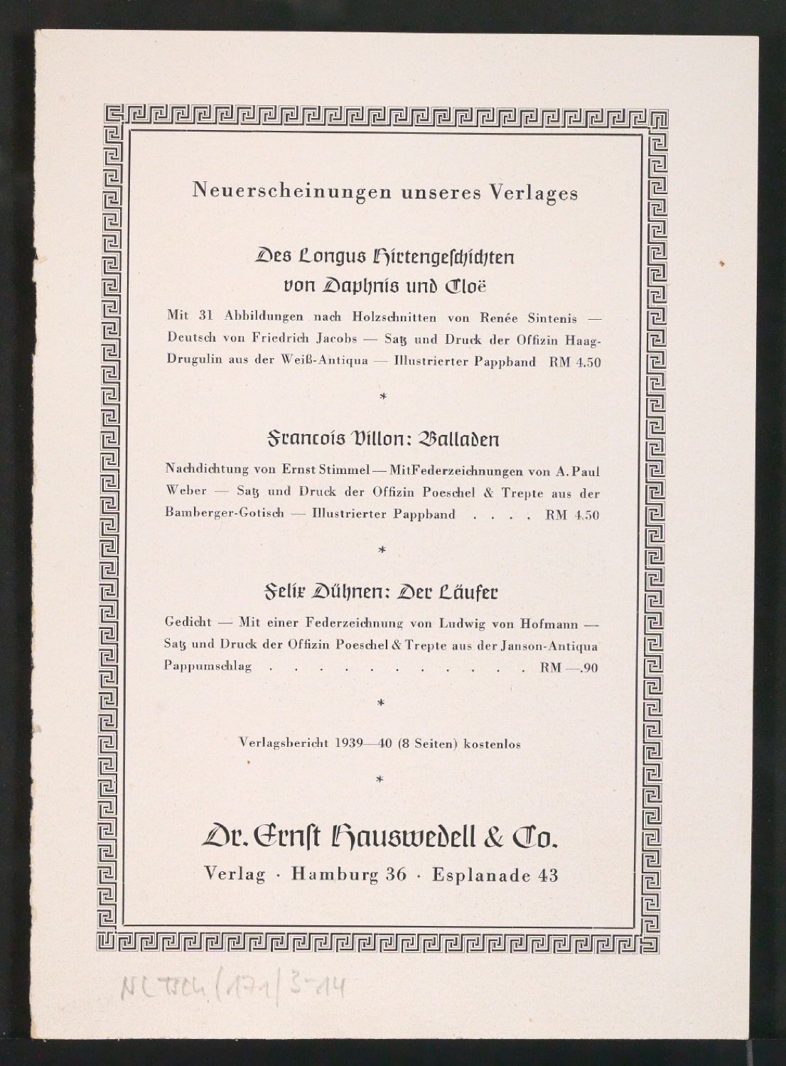 Konvolut Arbeitsmaterialien Ornamente — Blatt 37