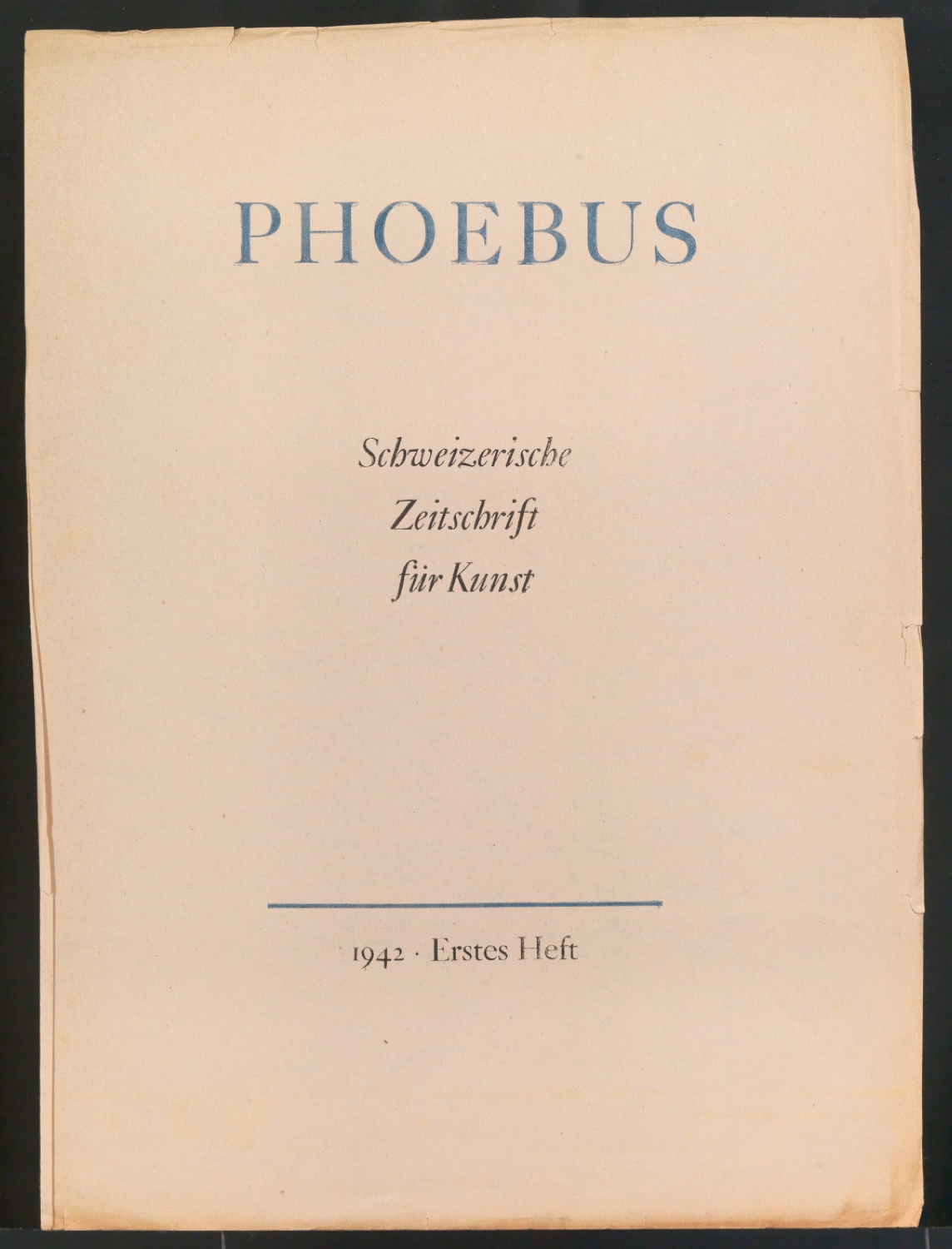 Entwürfe, Korrekturfahnen und Probedrucke für den Umschlag von Phoebus - Schweizerische Zeitschrift für Kunst, Heft 1, 1942 — Blatt 3