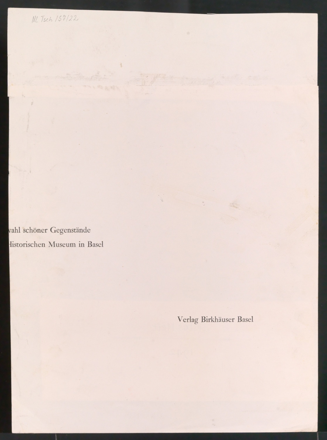 Entwürfe, Korrekturfahnen und Probedrucke für den Umschlag von Phoebus - Schweizerische Zeitschrift für Kunst, Heft 1, 1942 — Blatt 10