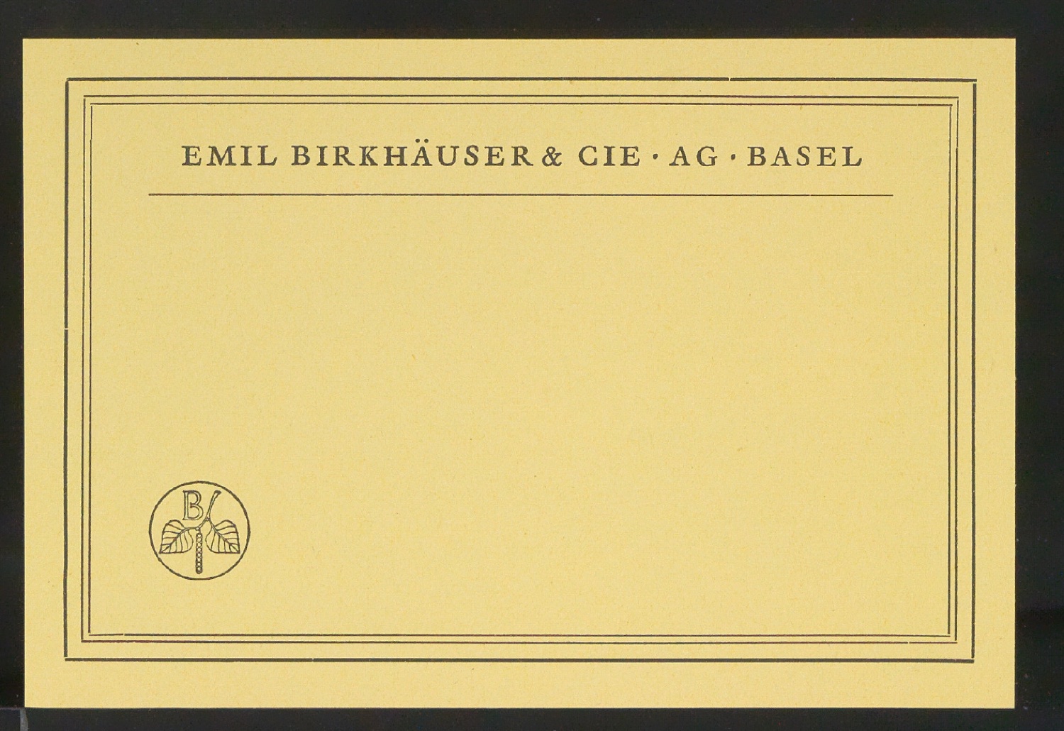 Konvolut Geschäftsdrucksachen für Birkhäuser — Blatt 17