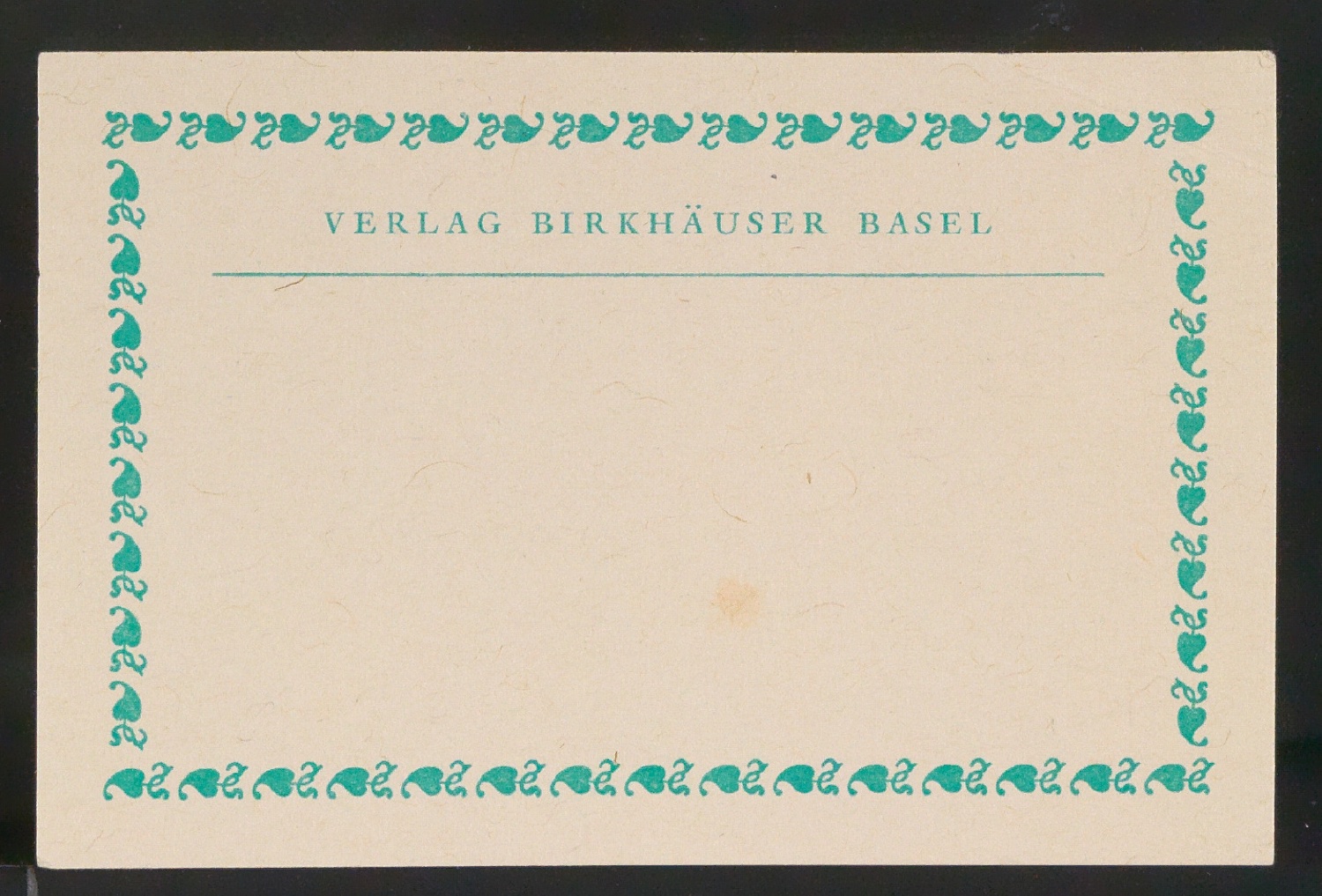 Konvolut Geschäftsdrucksachen für Birkhäuser — Blatt 19