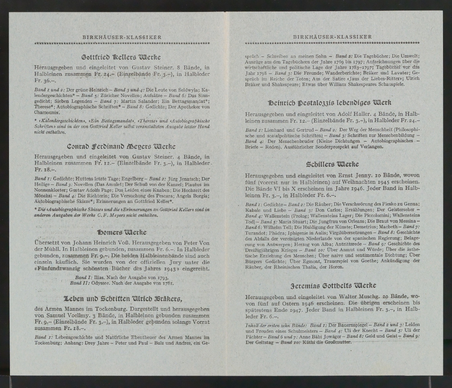 Konvolut Werbebeilagen für Birkhäuser — Blatt 9