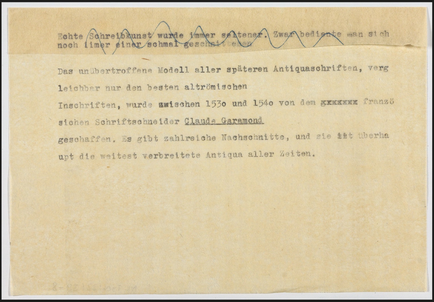 Notizen für Text und Entwurf für Schutzumschlag von Geschichte der Schrift in Bildern, 1. Auflage — Blatt 16
