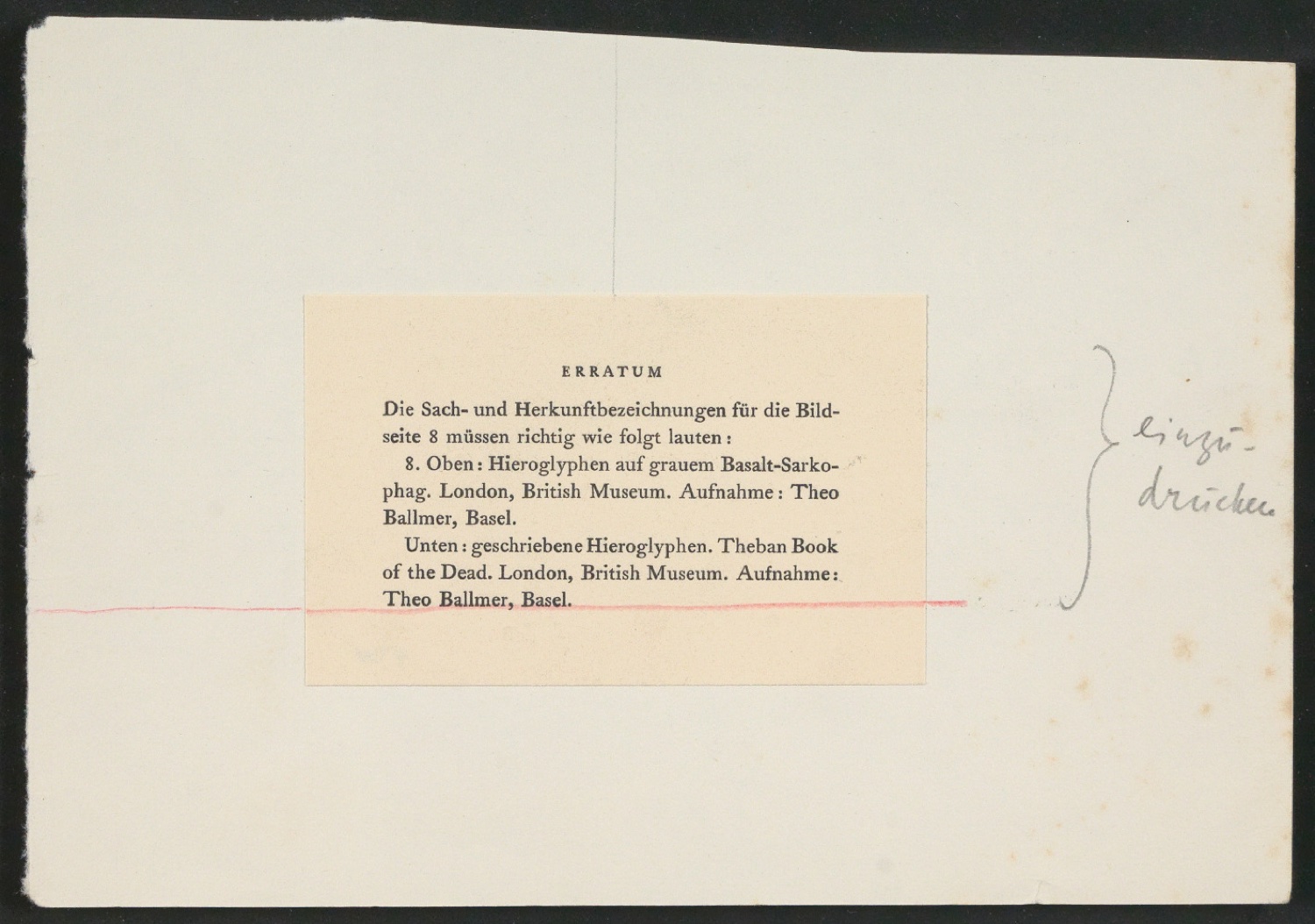 Notizen für Text und Entwurf für Schutzumschlag von Geschichte der Schrift in Bildern, 1. Auflage — Blatt 24