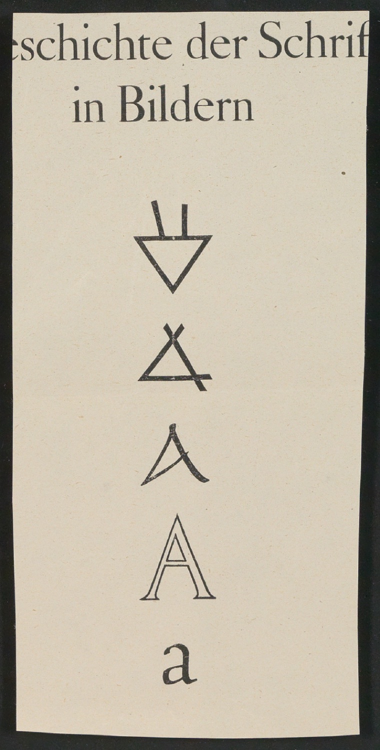 Notizen für Text und Entwurf für Schutzumschlag von Geschichte der Schrift in Bildern, 1. Auflage — Blatt 26