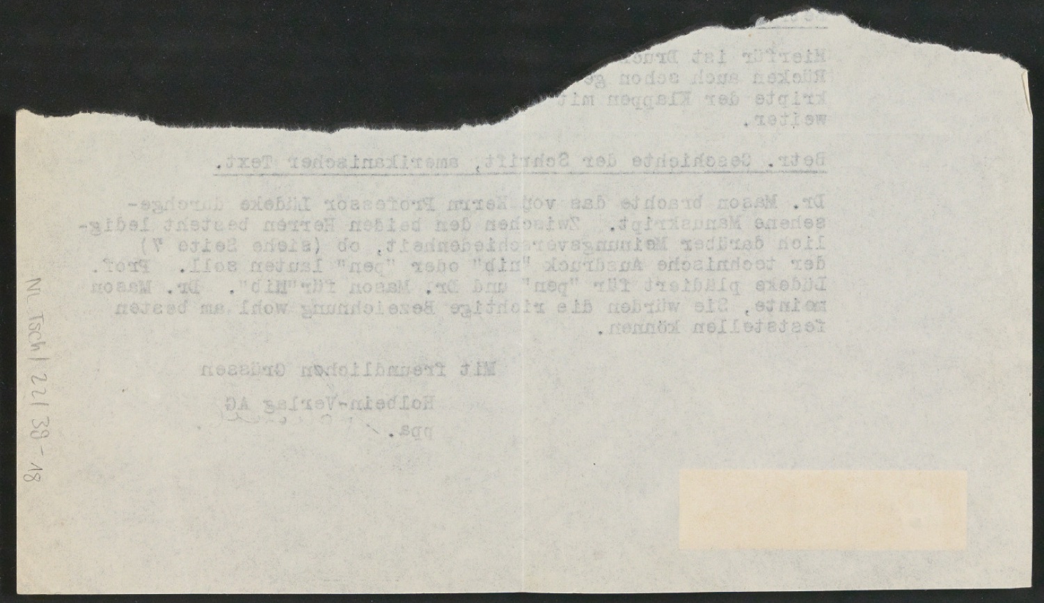 Notizen für Text und Entwurf für Schutzumschlag von Geschichte der Schrift in Bildern, 1. Auflage — Blatt 37