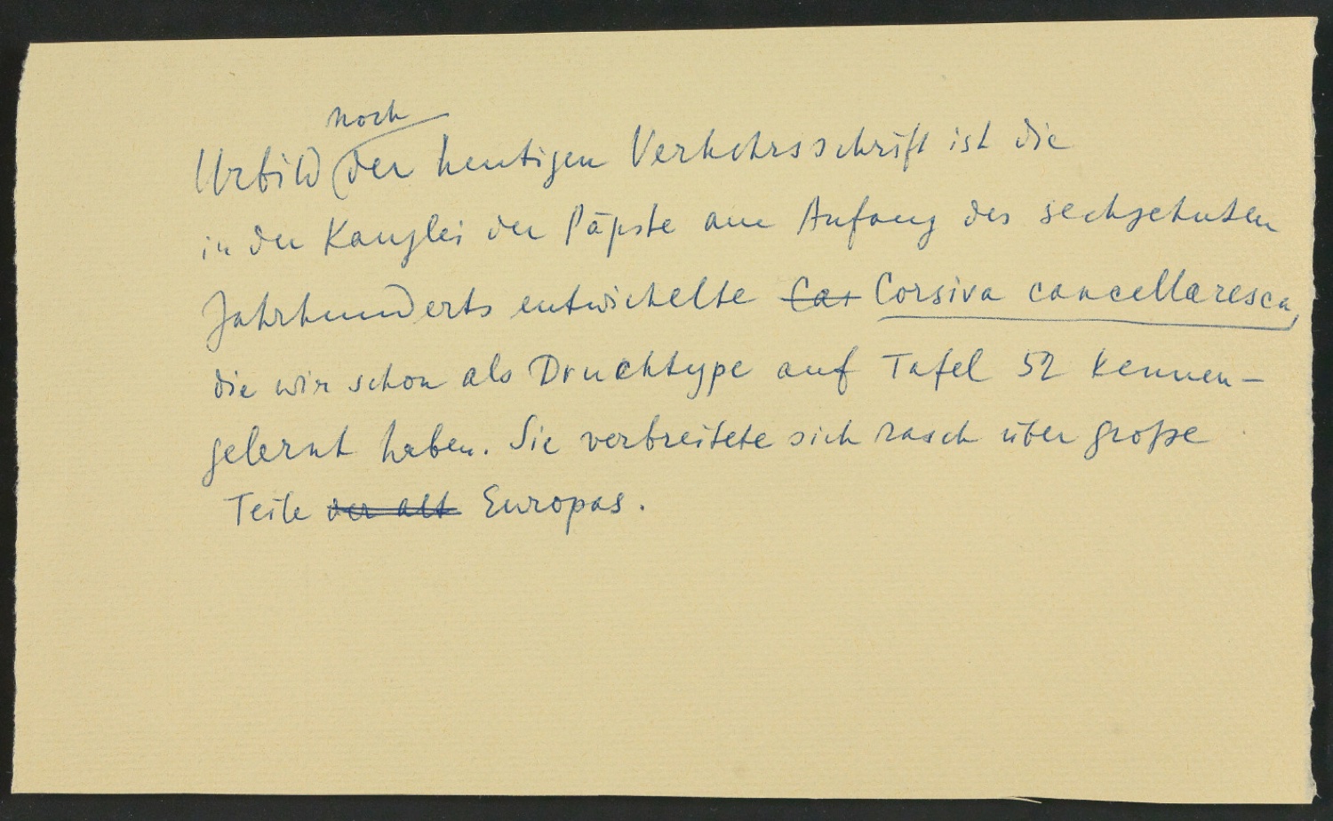 Notizen für Text und Entwurf für Schutzumschlag von Geschichte der Schrift in Bildern, 1. Auflage — Blatt 48