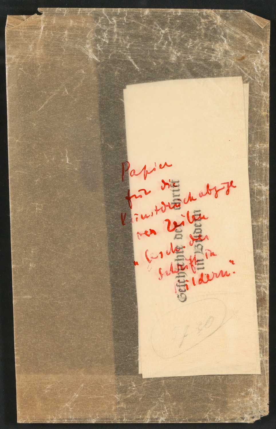 Notizen für Text und Entwurf für Schutzumschlag von Geschichte der Schrift in Bildern, 1. Auflage — Blatt 54