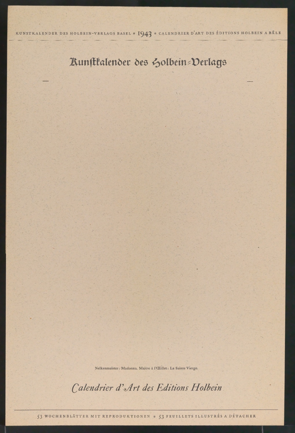 Ausschnitte aus Kunstkalendern des Holbein-Verlag — Blatt 5