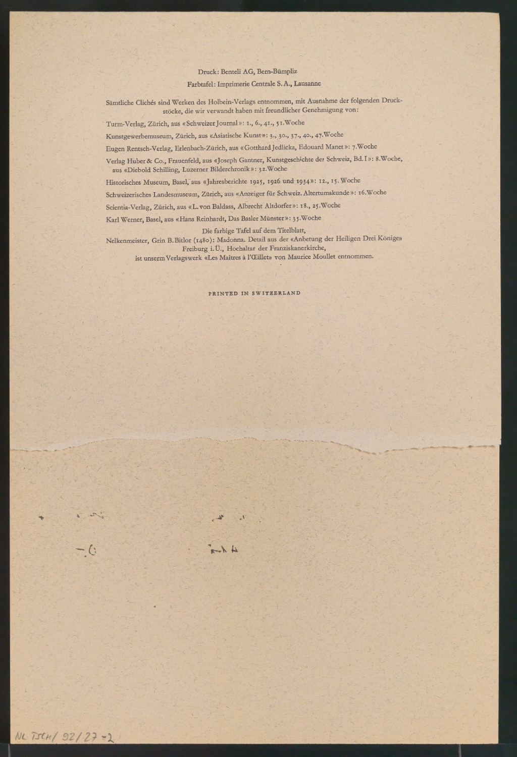 Ausschnitte aus Kunstkalendern des Holbein-Verlag — Blatt 6