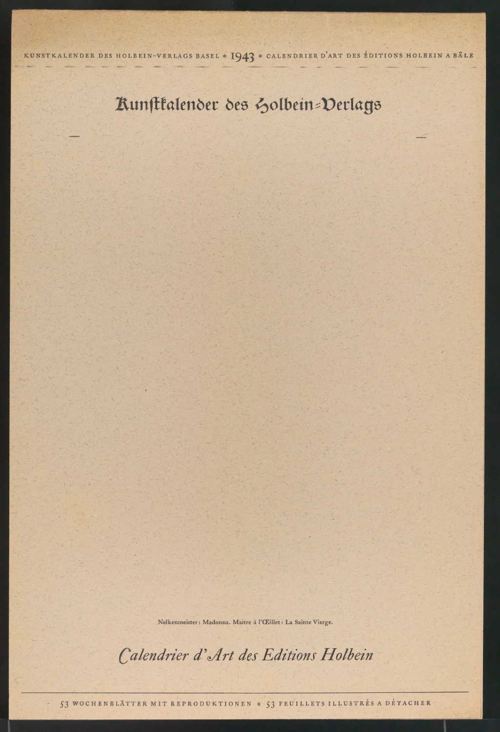Ausschnitte aus Kunstkalendern des Holbein-Verlag — Blatt 9