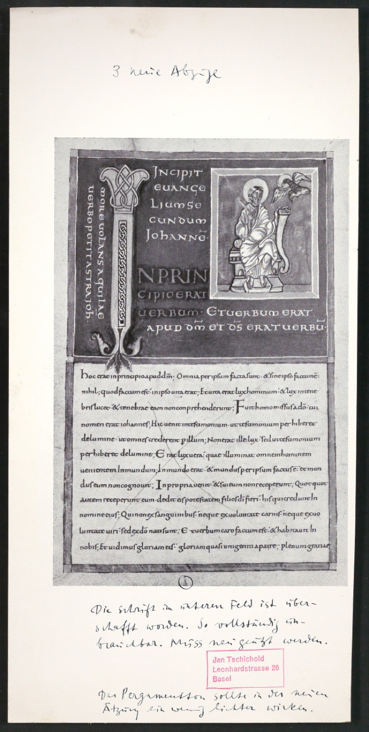 Druckbögen für Layout von Geschichte der Schrift in Bildern, 1. Auflage — Blatt 1