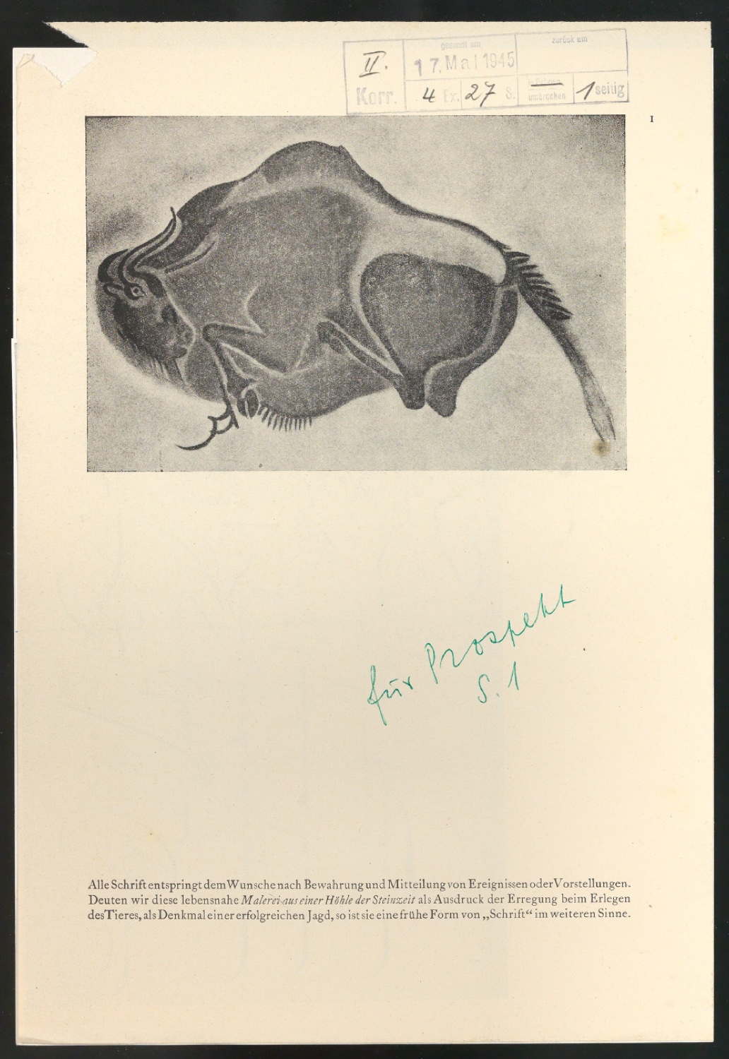 Druckbögen für Layout von Geschichte der Schrift in Bildern, 1. Auflage — Blatt 9