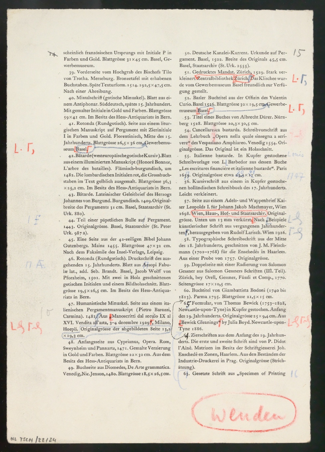 Montierte Entwürfe und korrigierte Seiten für Text und Schutzumschlag von Geschichte der Schrift in Bildern, 2. Auflage — Blatt 14