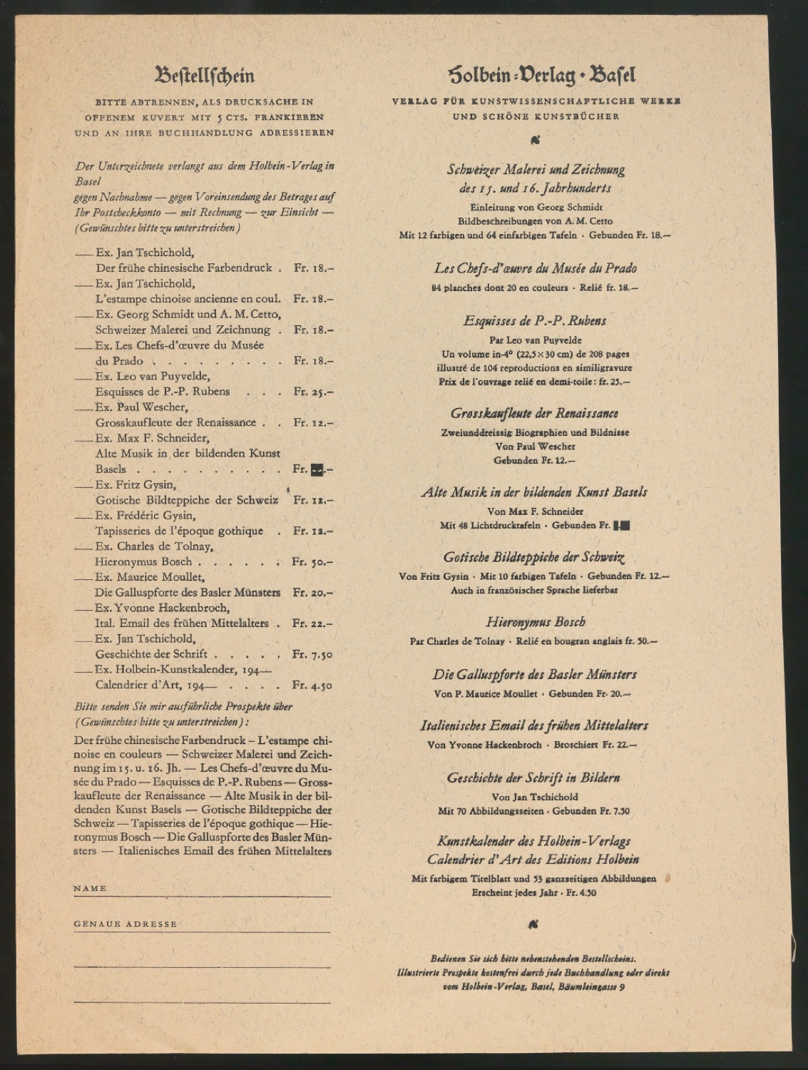 Montierte Entwürfe und korrigierte Seiten für Text und Schutzumschlag von Geschichte der Schrift in Bildern, 2. Auflage — Blatt 37