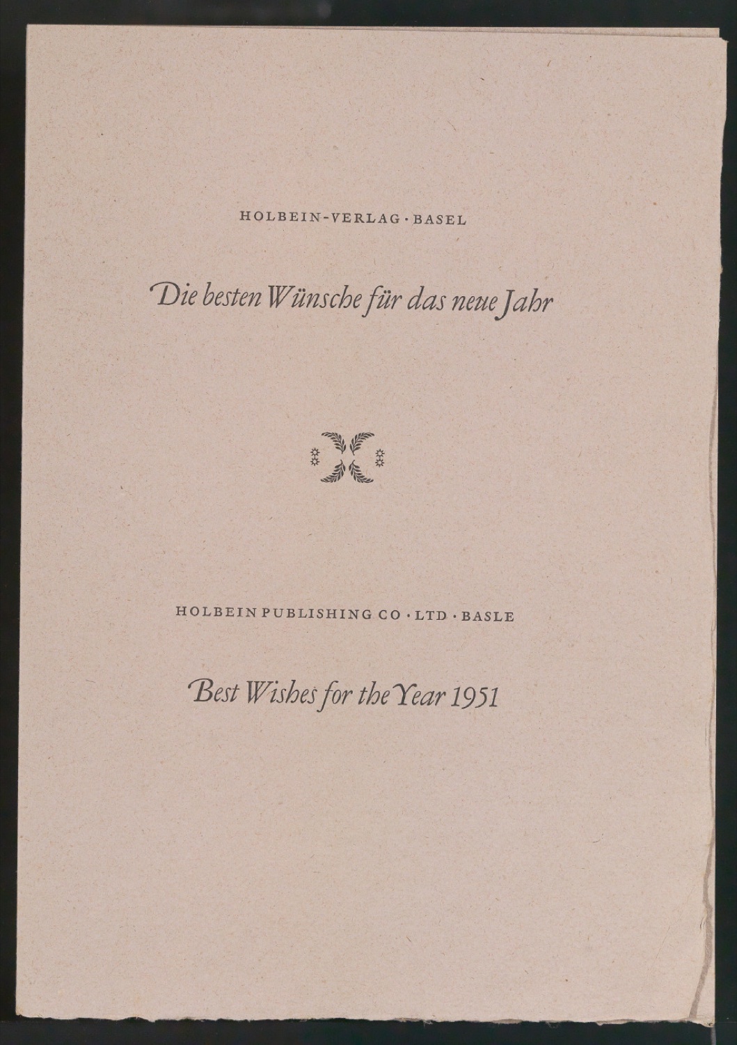 Konvolut Neujahrswünsche für Holbein Verlag — Blatt 7