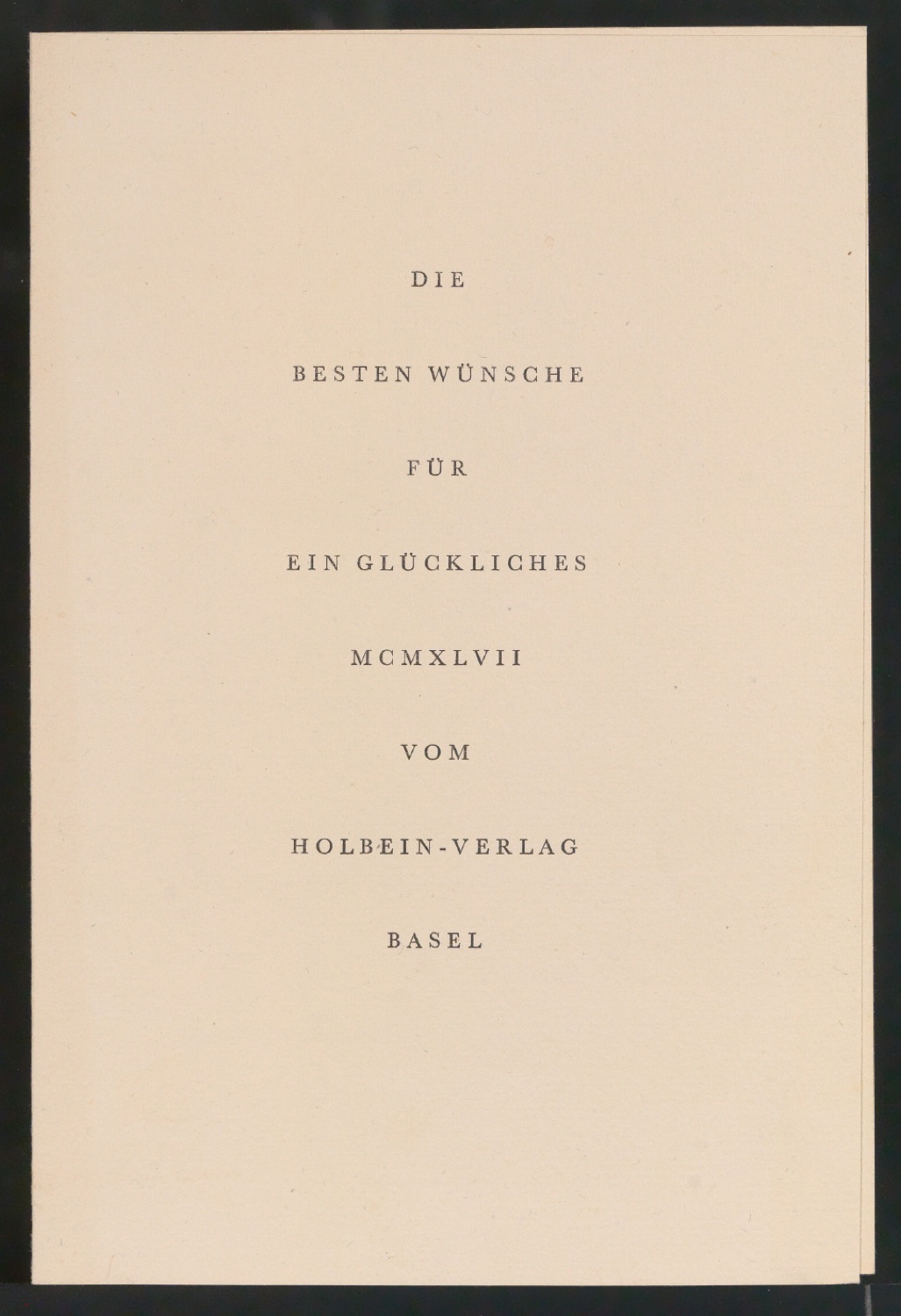 Konvolut Neujahrswünsche für Holbein Verlag — Blatt 10
