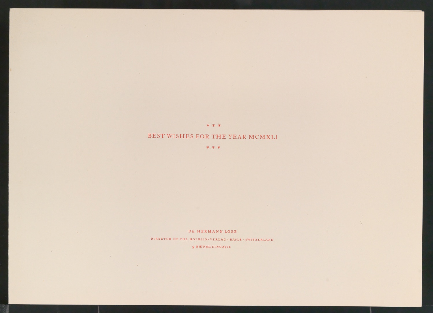 Konvolut Neujahrswünsche für Holbein Verlag — Blatt 13