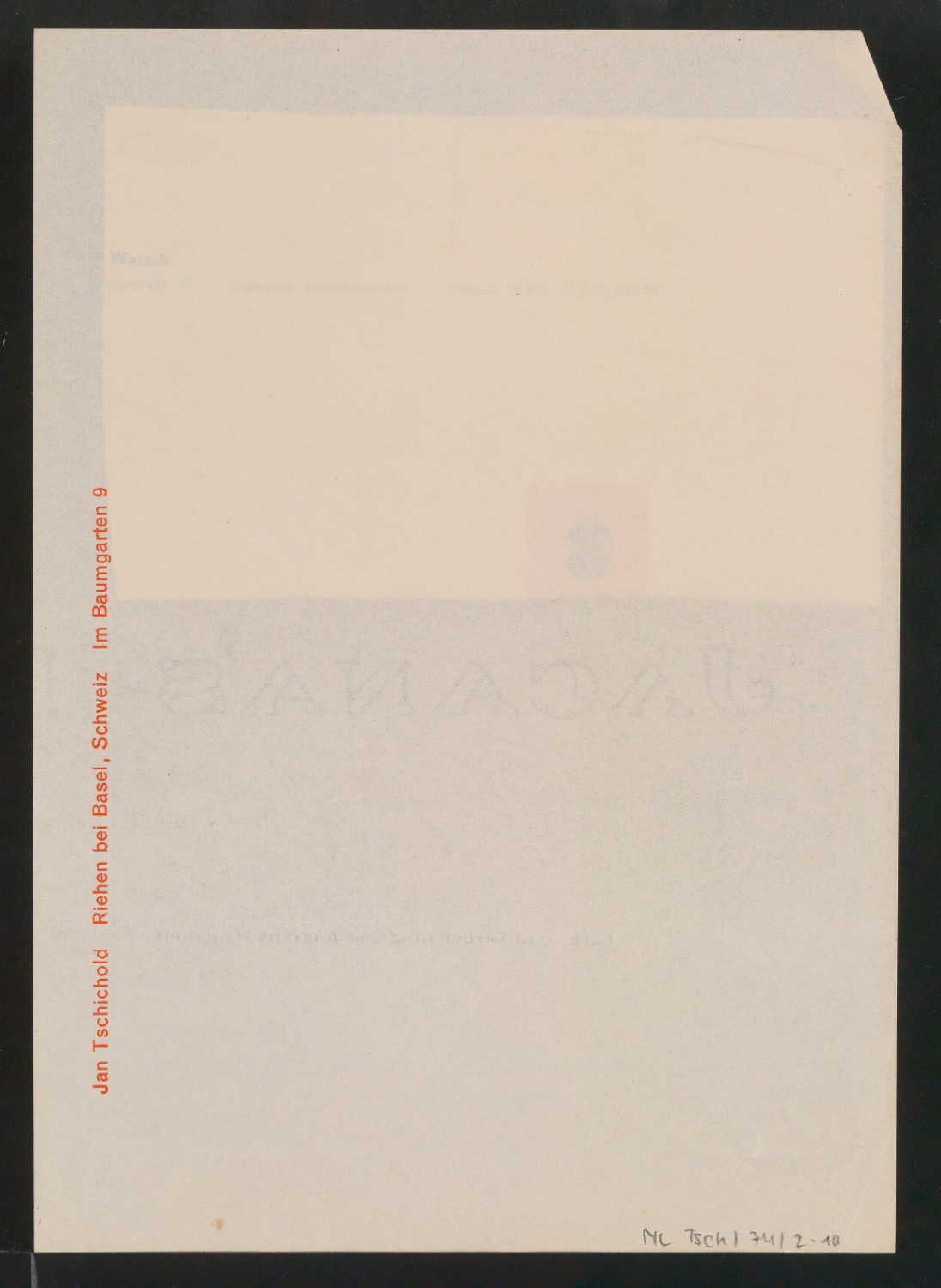 Blattsammlung von Gebrauchsgrafik und Notizen für Typografische vormgeving — Blatt 20