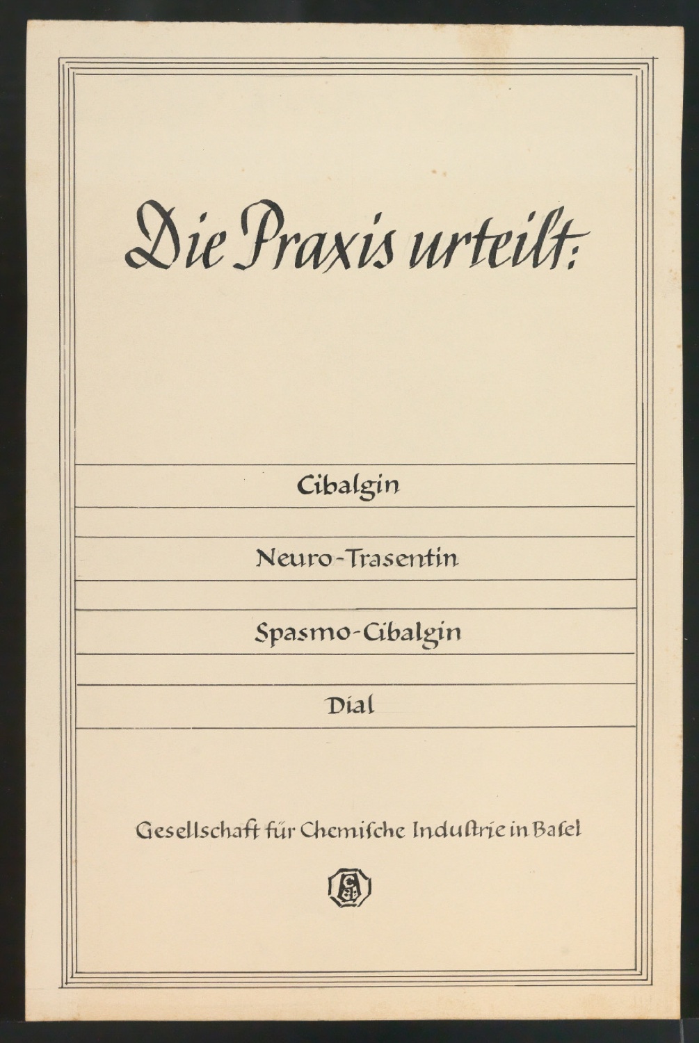 Entwürfe und Probedrucke für Umschläge von Broschüren für die Ciba — Blatt 19