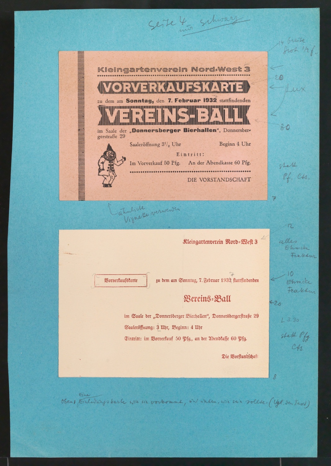 Entwürfe und Probedrucke für die Beilage zum Artikel Von schlechter und guter Typographie — Blatt 37