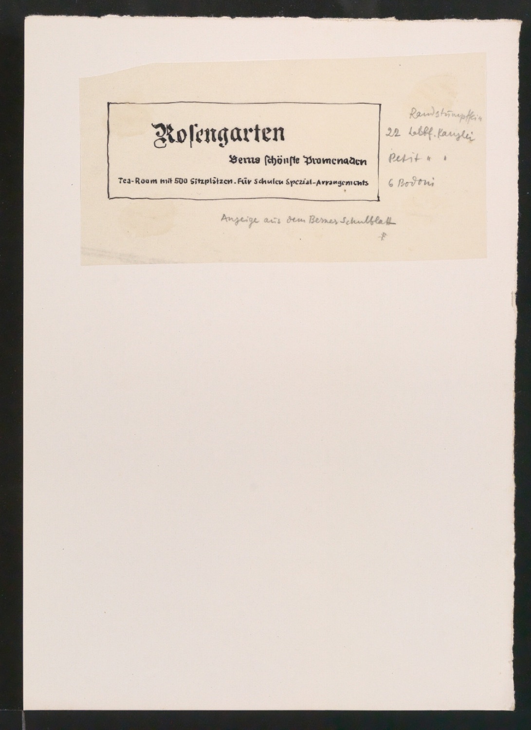 Vielleicht-Seiten [mit Beispielen von Gebrauchsgrafik für Typographische Gestaltung] — Blatt 34