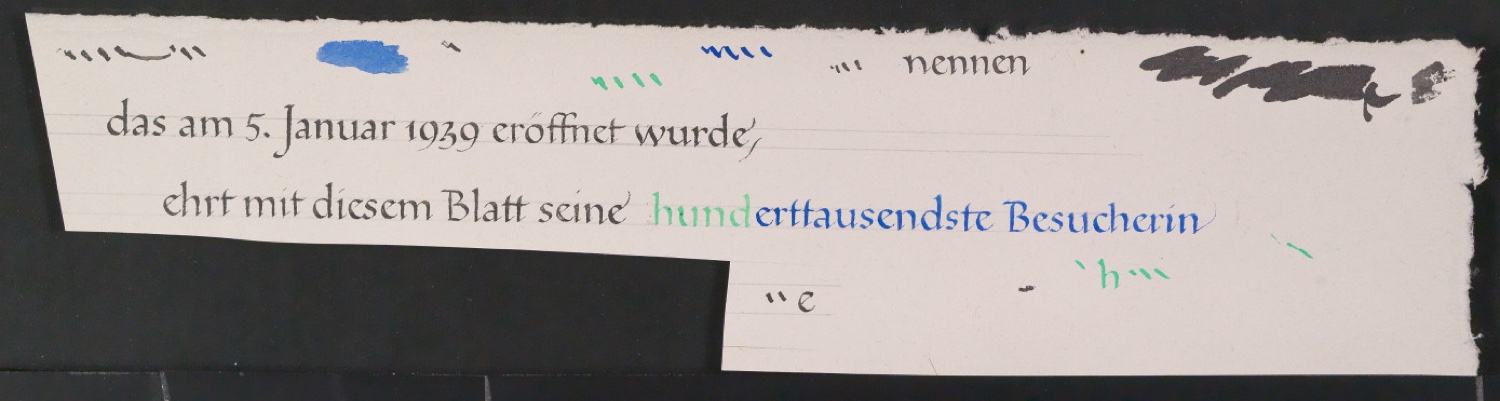 Entwürfe und Reprographie von Urkunden und Gedenkblättern für verschiedene Personen — Blatt 8