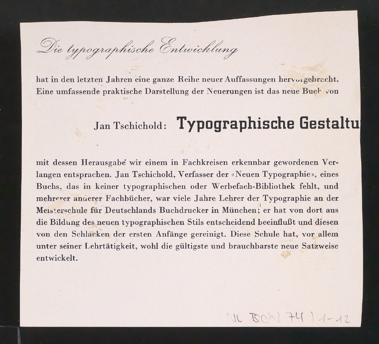 Blattsammlung eigener Gebrauchsgrafik für Illustrationen für Typographische Gestaltung — Blatt 20