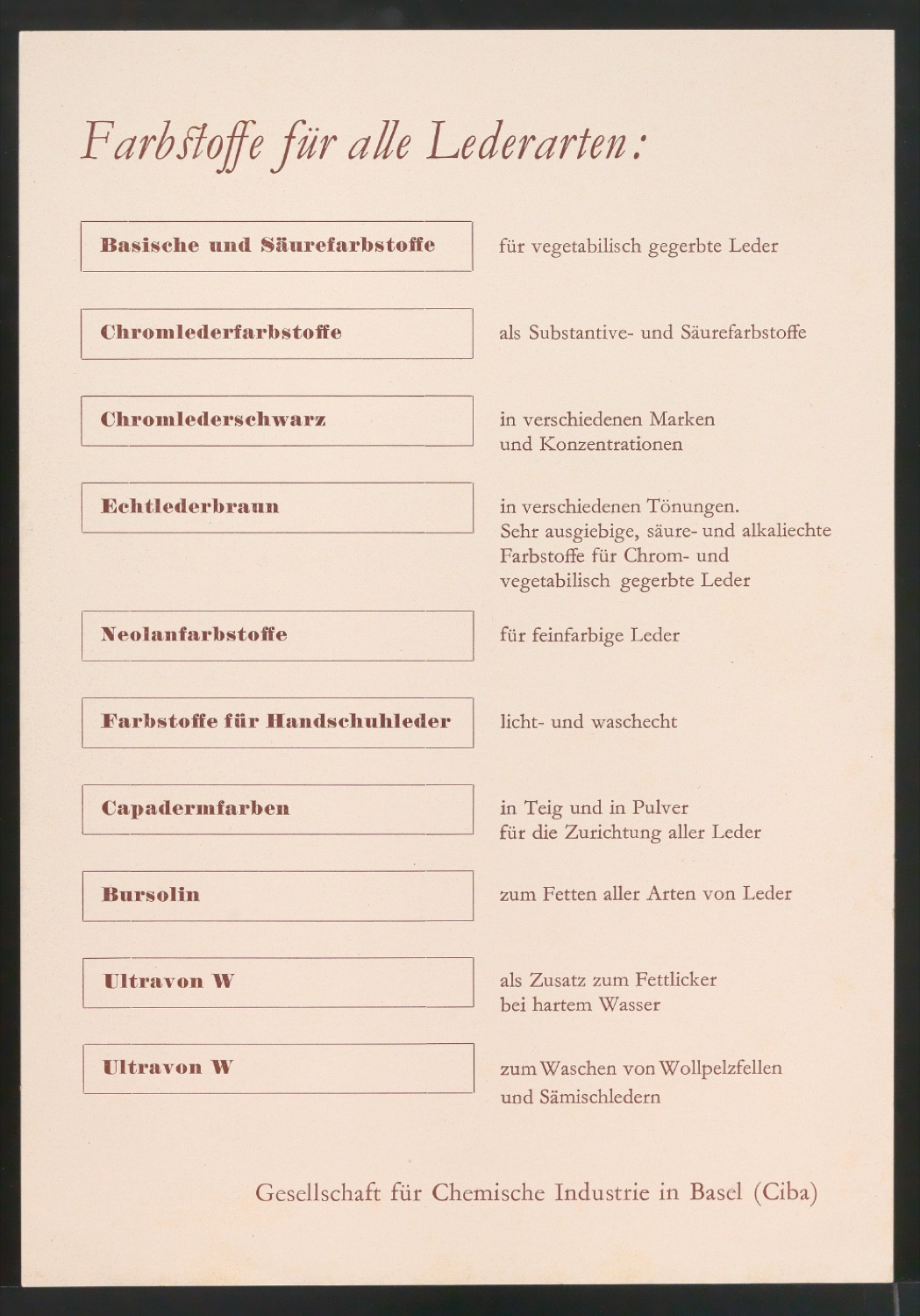Probedrucke und Korrekturfahnen von Handzetteln für die Ciba — Blatt 3