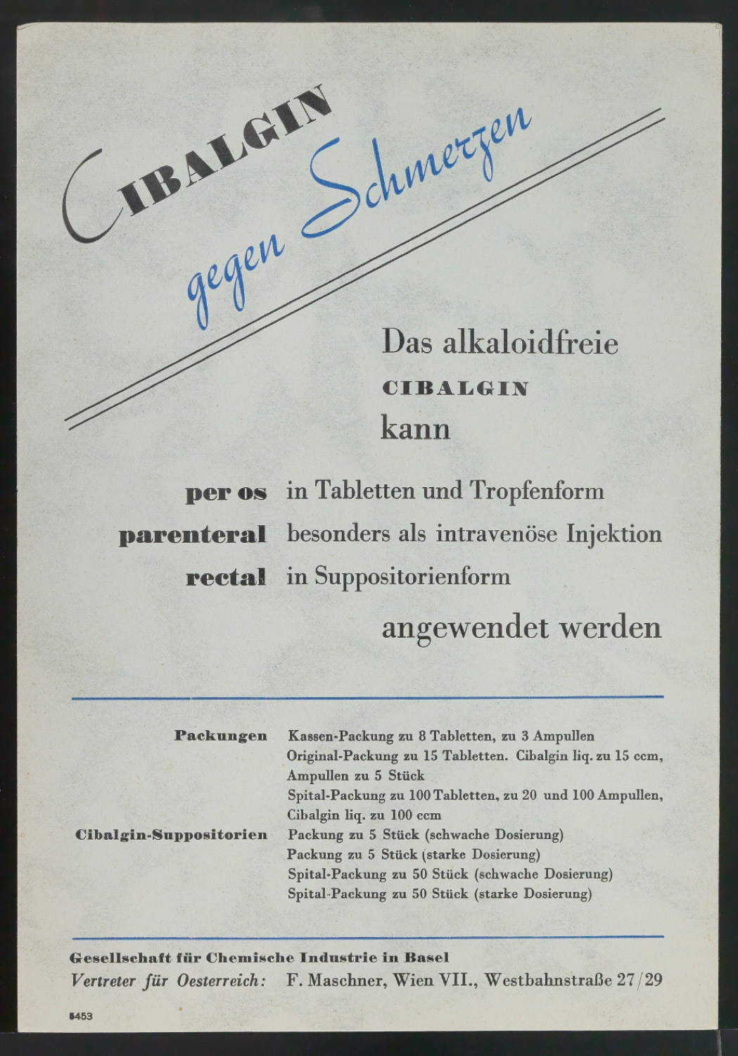 Probedrucke und Korrekturfahnen von Handzetteln für die Ciba — Blatt 28