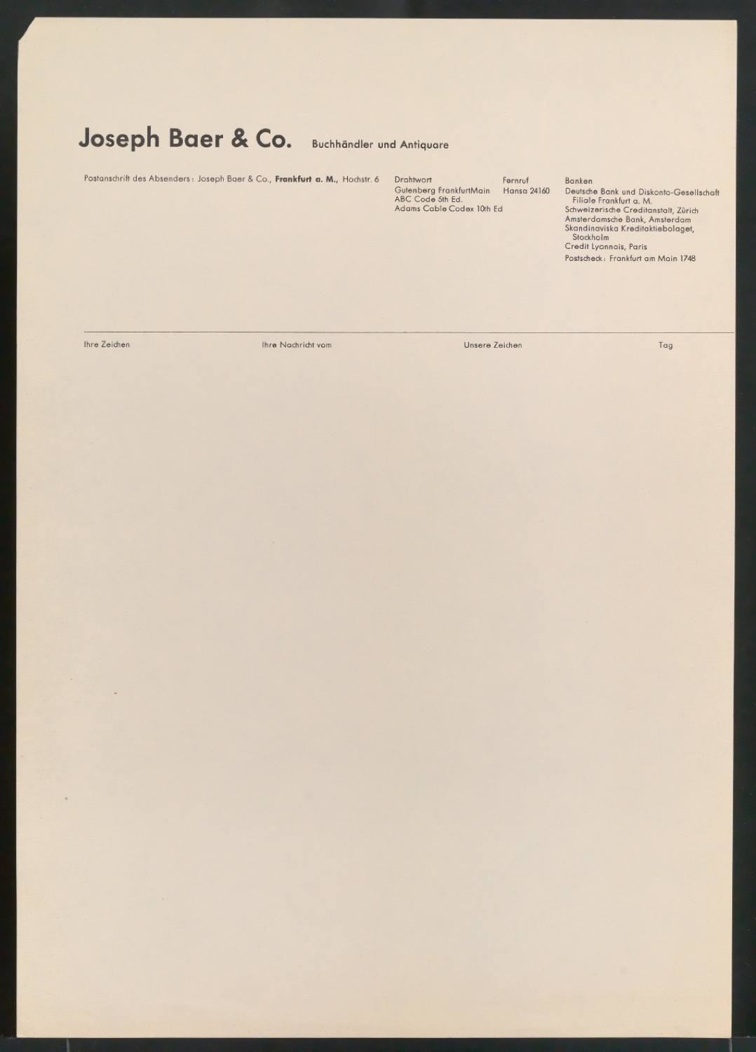 Konvolut Briefbögen und Briefumschläge für verschiedene Auftraggeber — Blatt 11