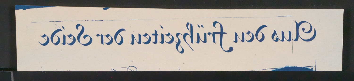 Konvolut Probedrucke und Entwürfe von Schriftzügen — Blatt 3