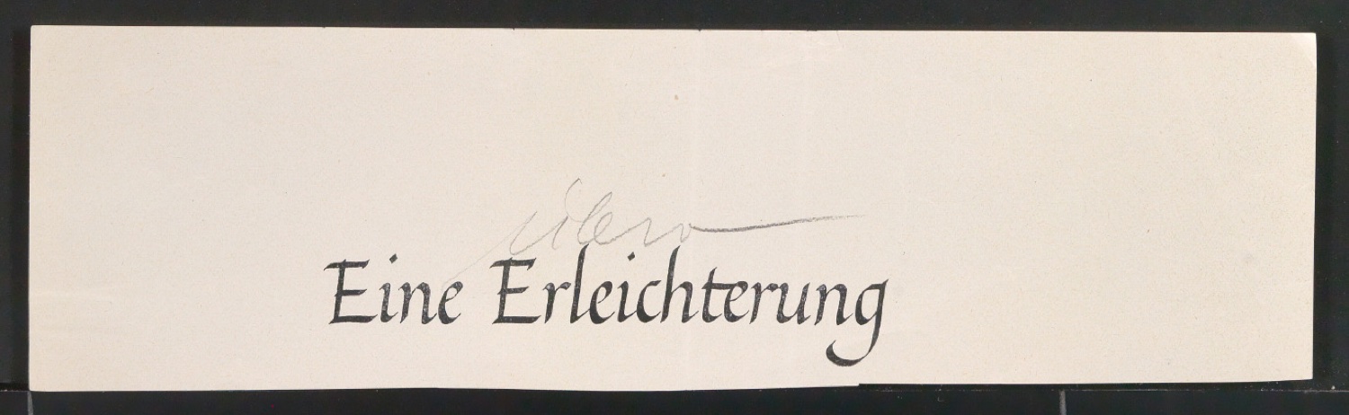 Konvolut Probedrucke und Entwürfe von Schriftzügen — Blatt 7