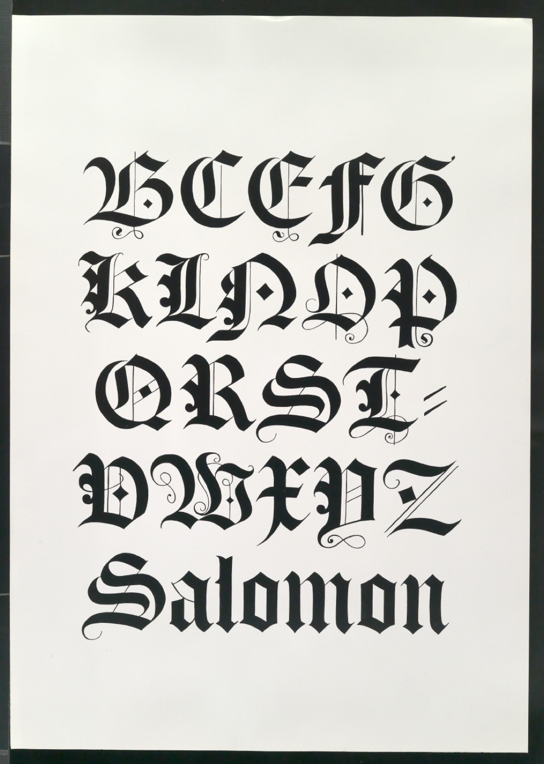 Skizzen, Klischeevorlagen und Probedrucke Gotischer Schriften — Blatt 9