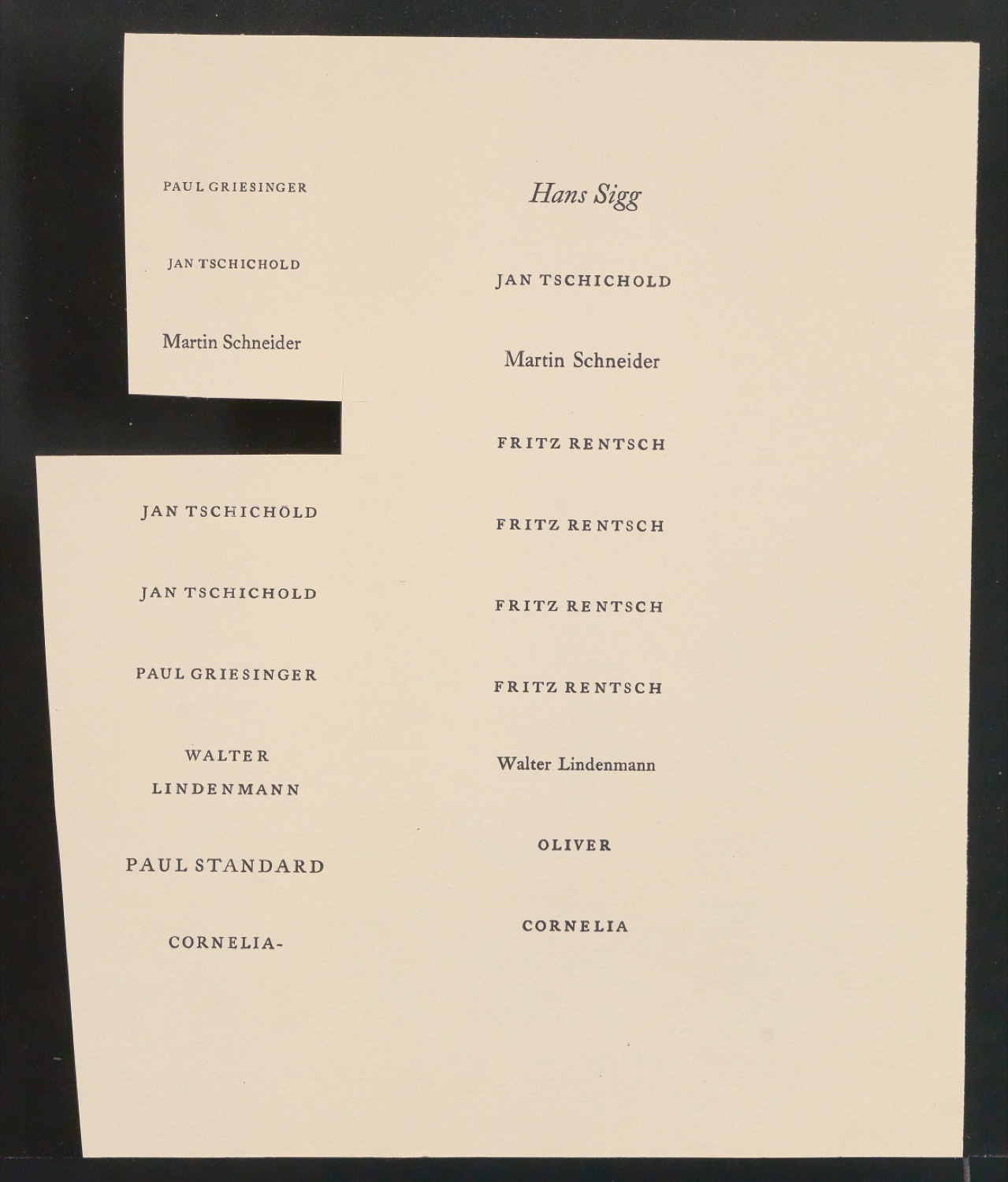 Konvolut Probedrucke und Satzvorlage für Exlibris — Blatt 1