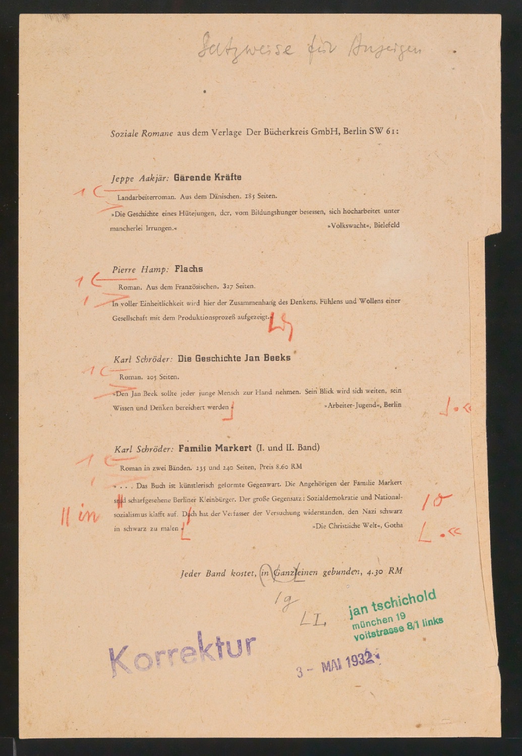 Blattsammlung eigener Notizen und Gebrauchsgrafik für Illustrationen für Typographische Gestaltung — Blatt 17