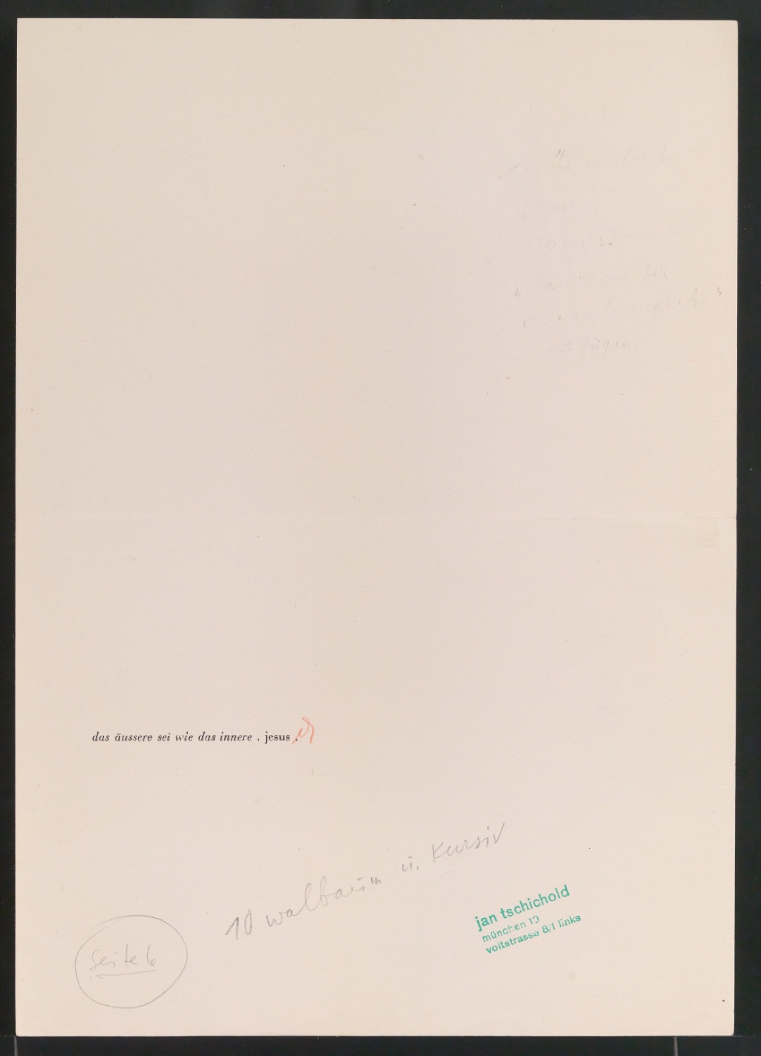 Blattsammlung eigener Notizen und Gebrauchsgrafik für Illustrationen für Typographische Gestaltung — Blatt 19