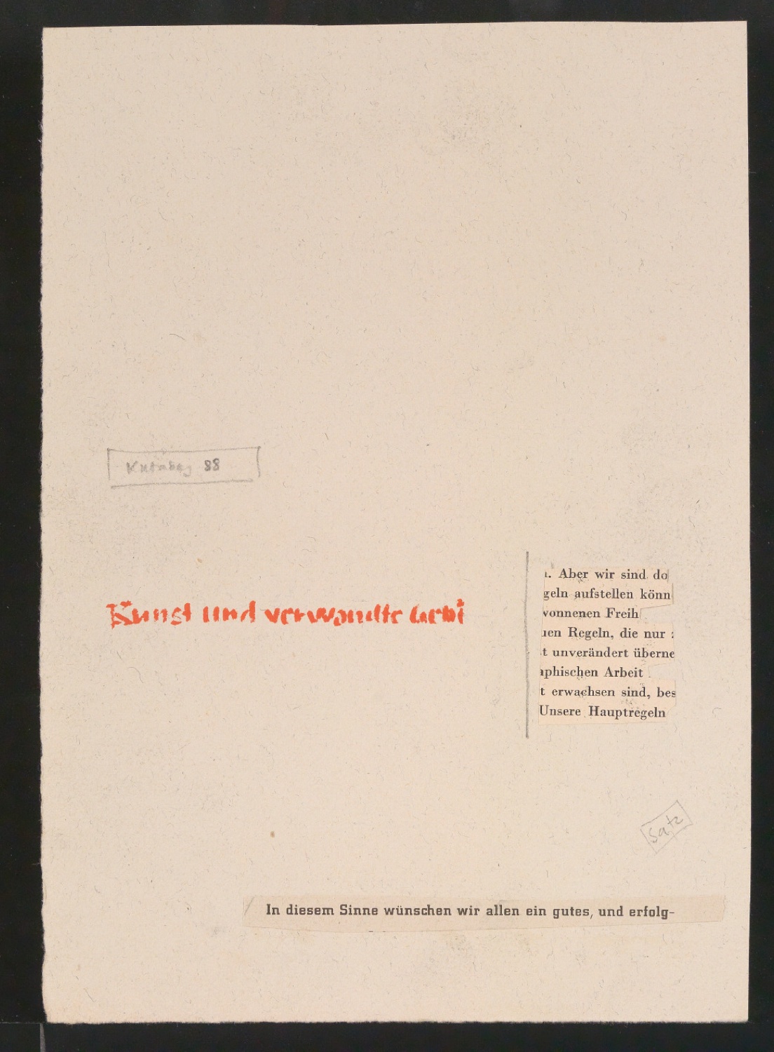 Blattsammlung eigener Notizen und Gebrauchsgrafik für Illustrationen für Typographische Gestaltung — Blatt 41