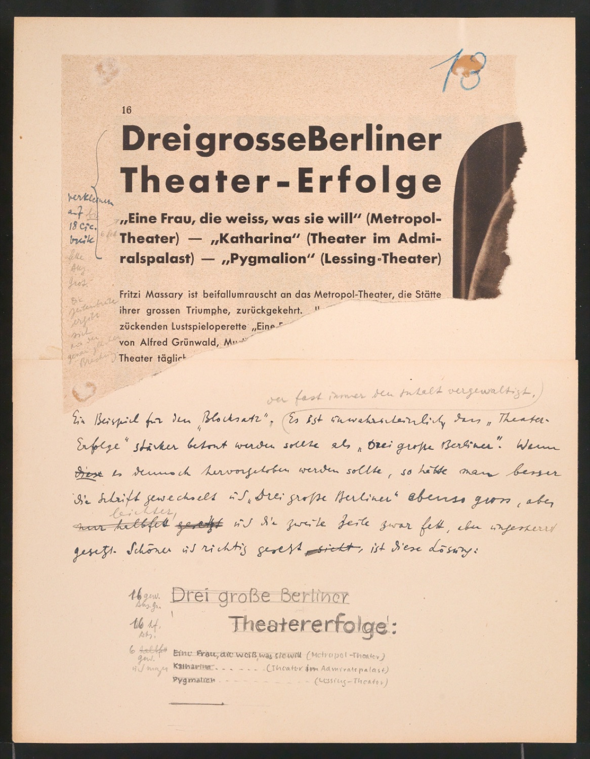 Blattsammlung eigener Notizen und Gebrauchsgrafik für Illustrationen für Typographische Gestaltung — Blatt 47