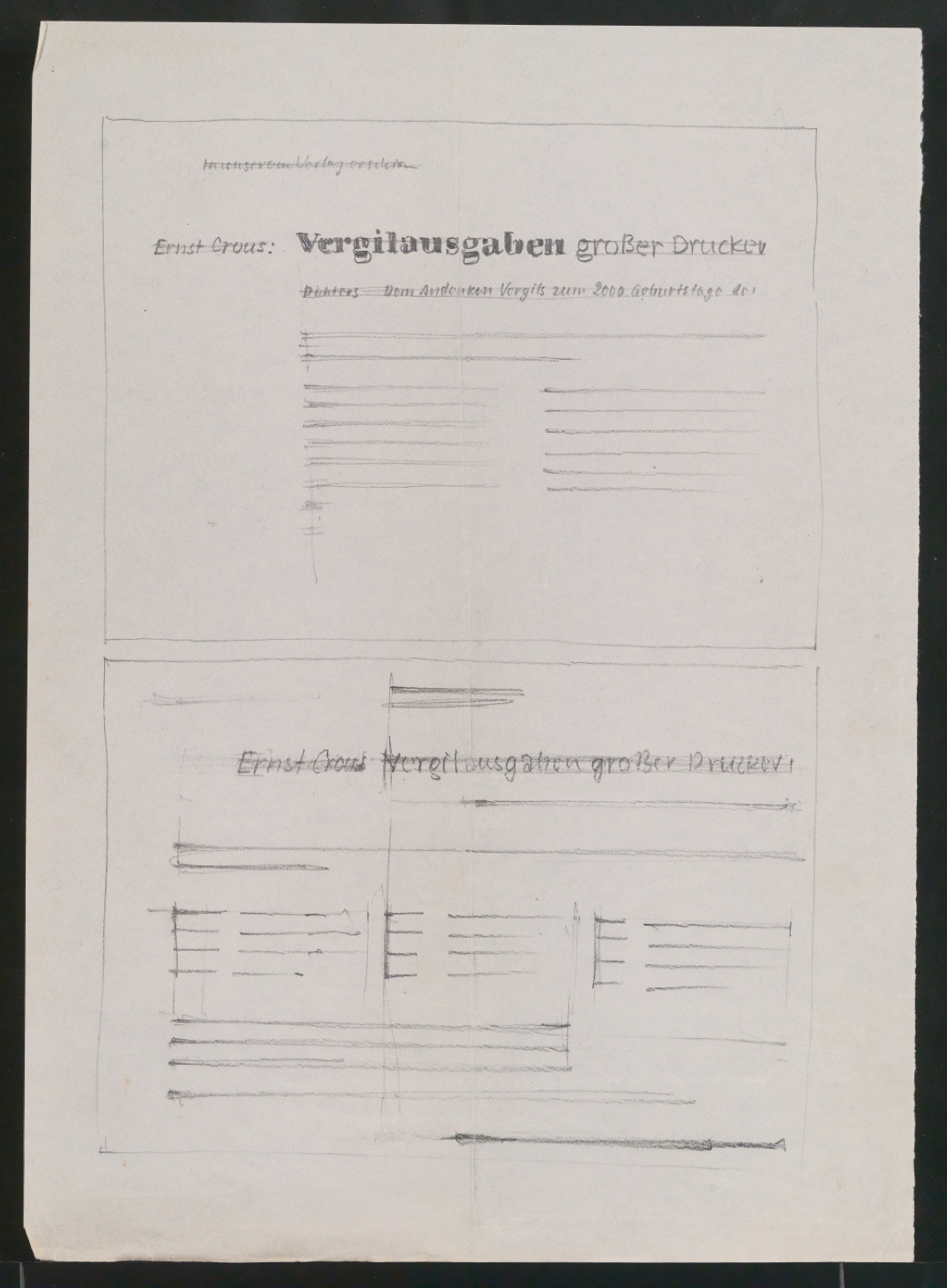 Blattsammlung eigener Notizen und Gebrauchsgrafik für Illustrationen für Typographische Gestaltung — Blatt 51