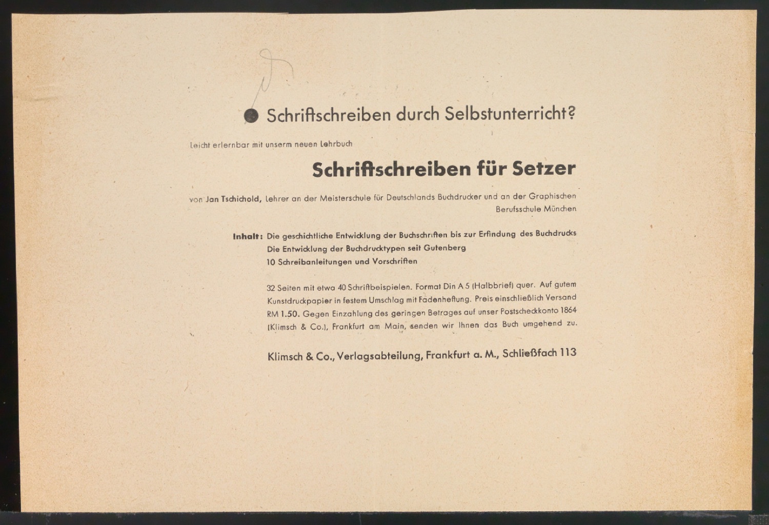 Arbeitsmaterial und Entwürfe für Typografische Entwurfstechnik — Blatt 6