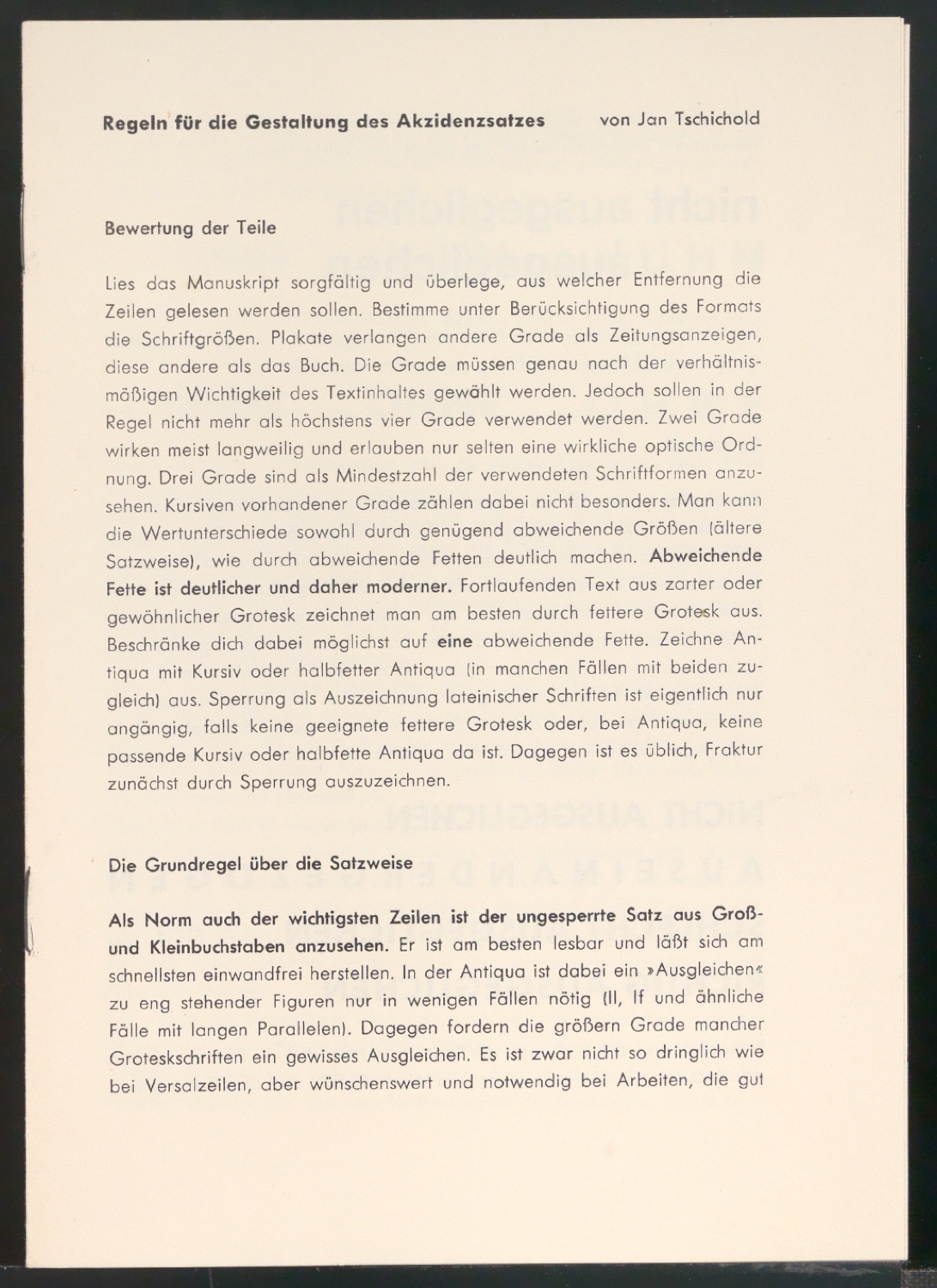 Arbeitsmaterial und Entwürfe für Typografische Entwurfstechnik — Blatt 20