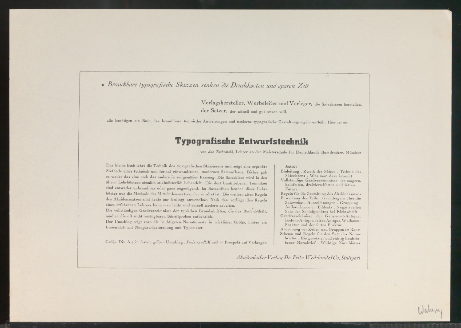 Arbeitsmaterial und Entwürfe für Typografische Entwurfstechnik — Blatt 36
