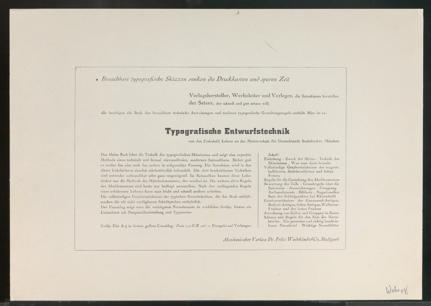 Arbeitsmaterial und Entwürfe für Typografische Entwurfstechnik — Blatt 38